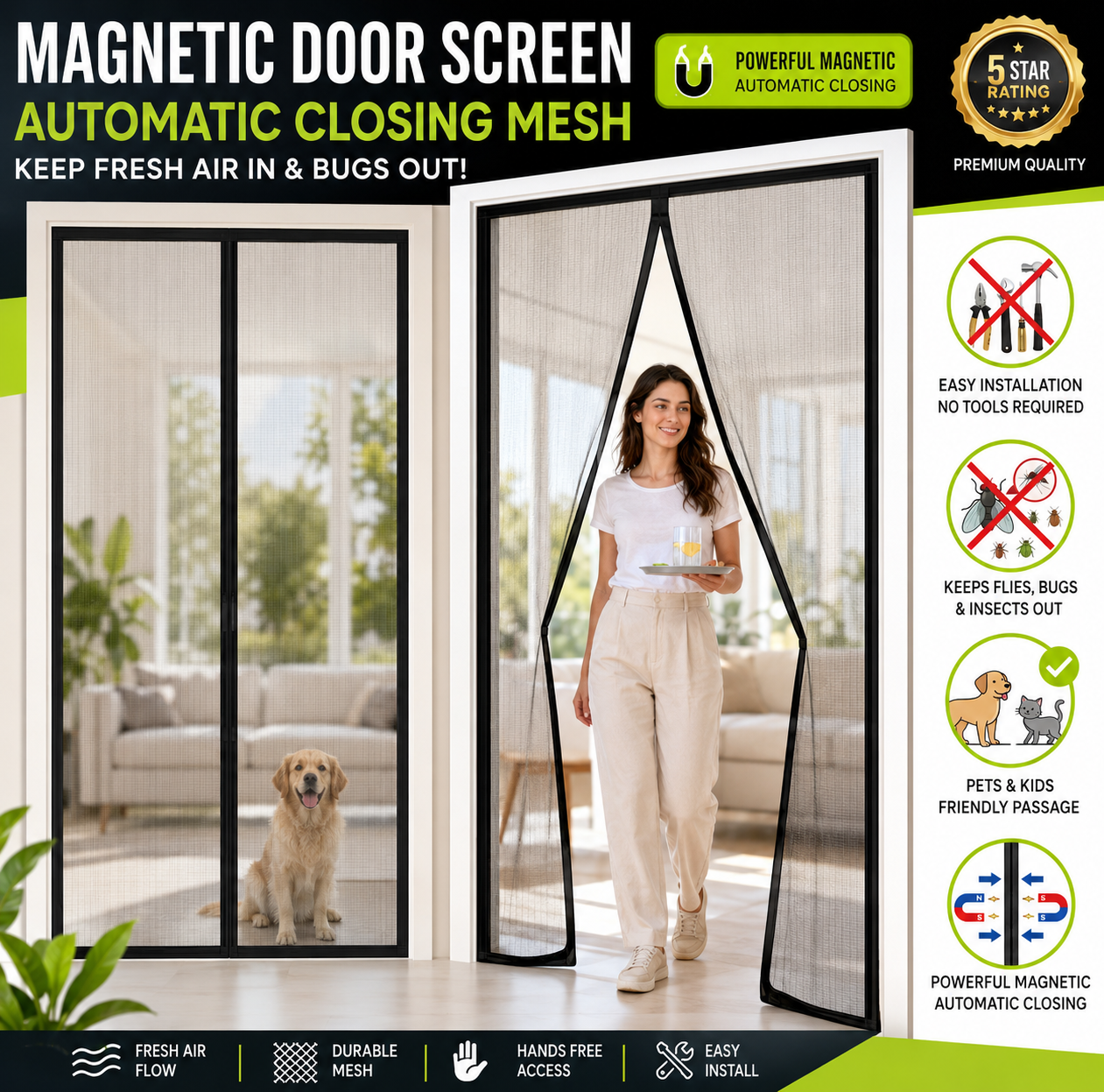 Magnetic Door Screen