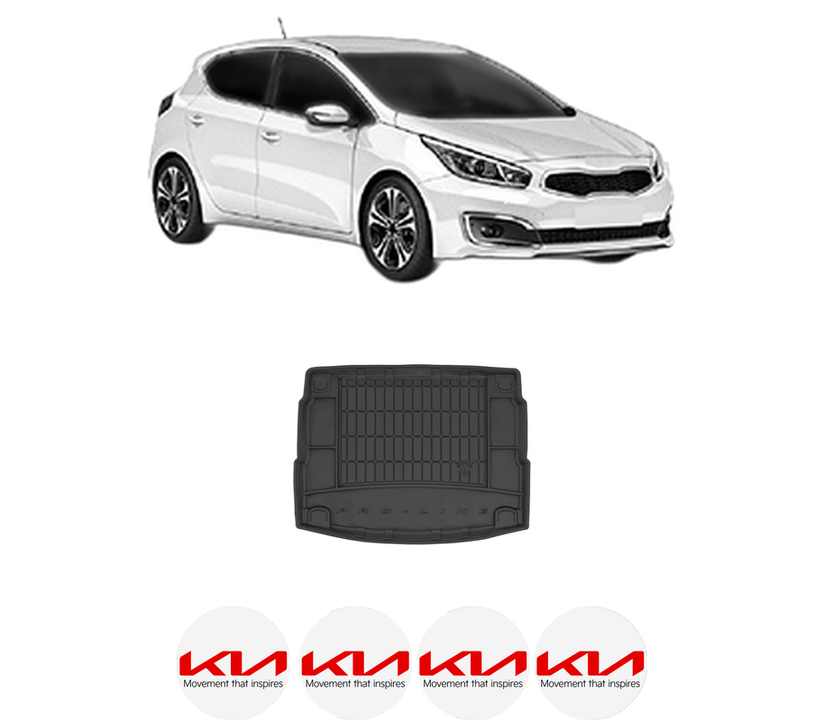 Tavita Portbagaj KIA CEED (CD) din 2018-2021, Protectie Portbagaj Auto, 4x Stickere auto cu KIA