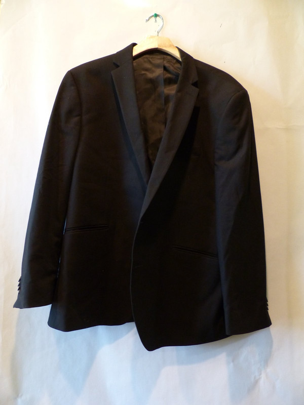 KENNETH COLE LR7419 REACTION TECHNI-COLE BLACK SLIM FIT SUIT JACKET SIZE 46R