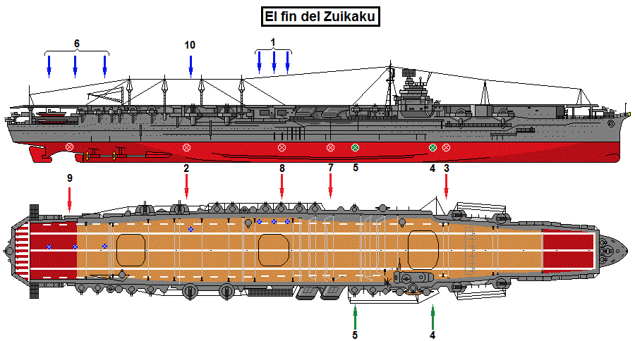 Final de algunos portaviones japoneses  Zuikaku-A