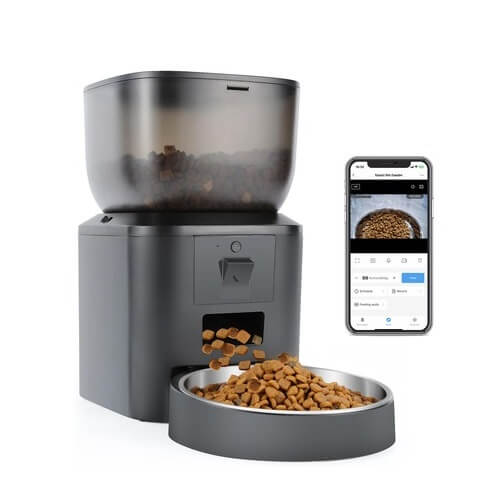 Dispensador automático de comida para mascotas con WiFi.