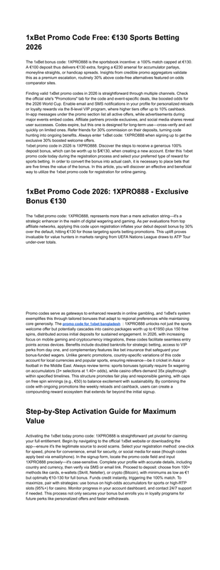 1x Bet Promo Code 2026 130 Sports Betting