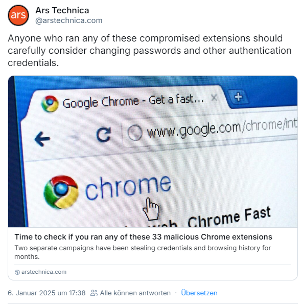 Schädliche Chrome Extensions 