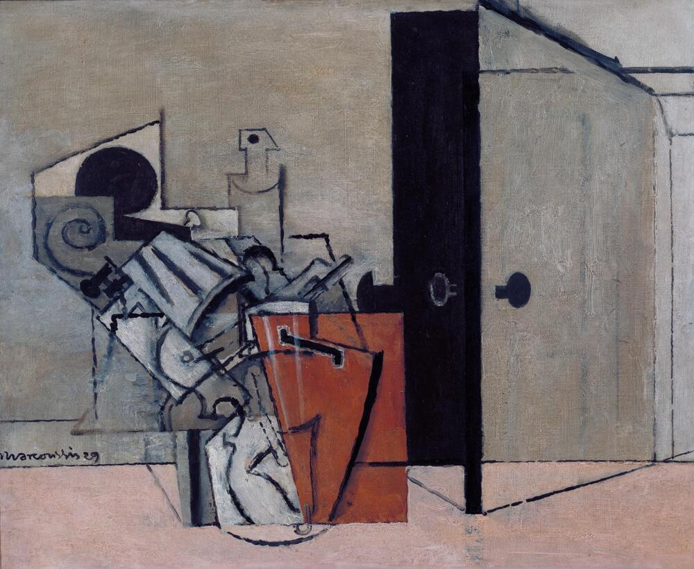 Louis_Marcoussis_Wnetrze_z_podwojnym_basem_1929