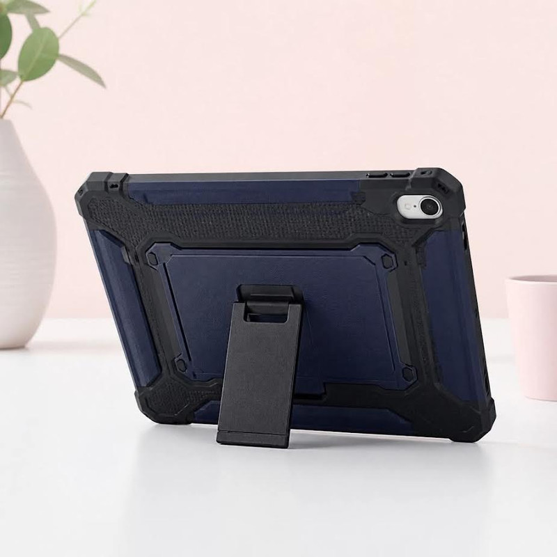 Blue rugged tablet case with stand