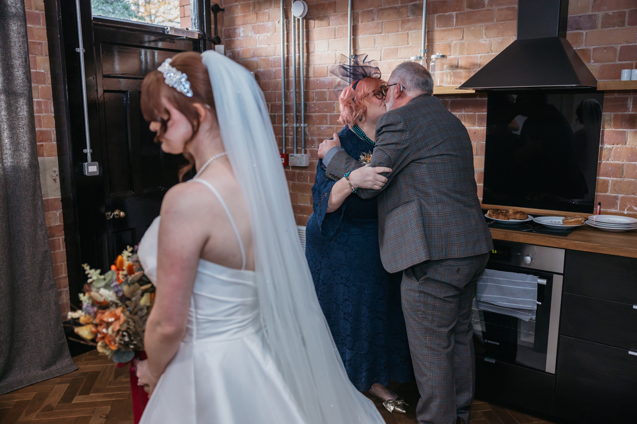Wedding portrait with warm natural light