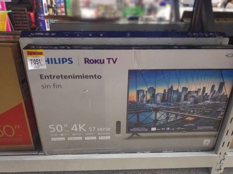 Bodega Aurrera: Pantalla Philips 50 pulgadas + roku