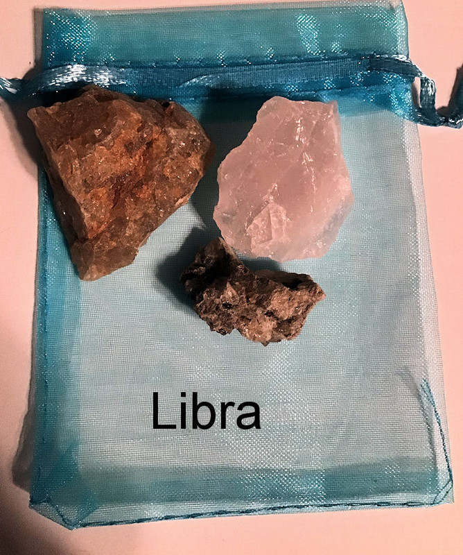 Libra- rose quartz, citrine, fire agate