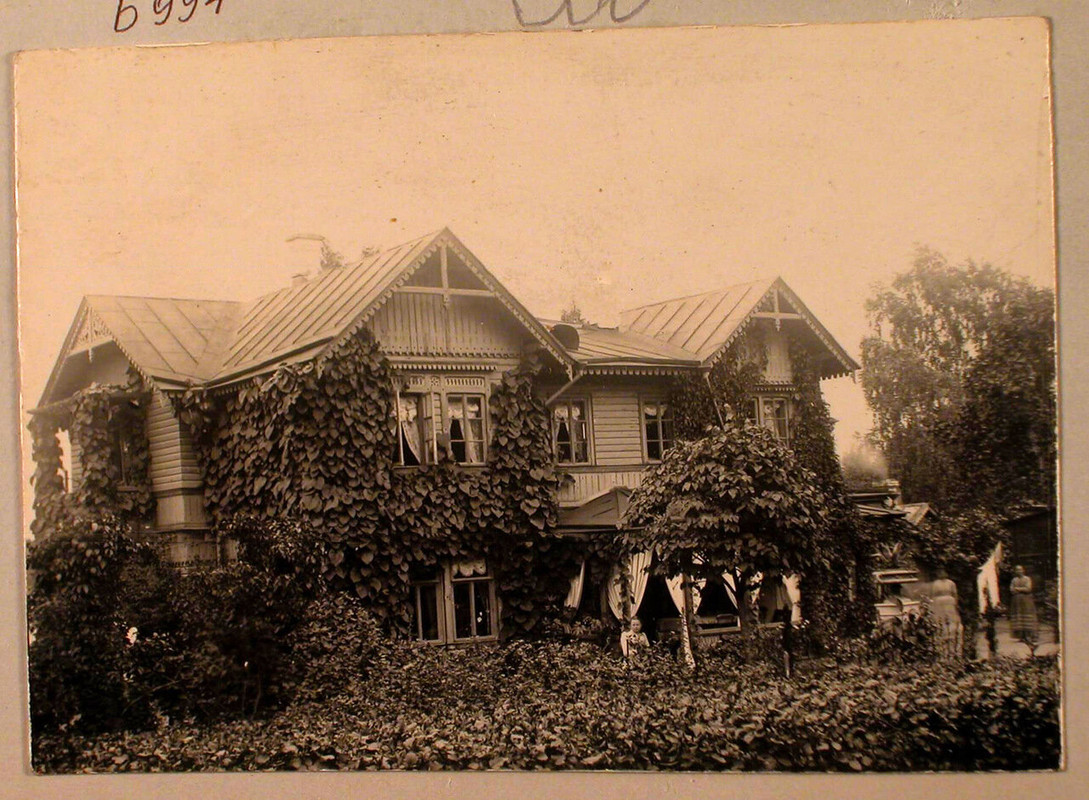 0400Отдыхающие у одного из жилых домов в дачной местности Пикруки.