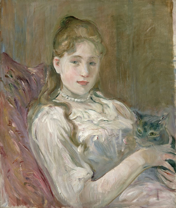Berthe-Morisot-Young-Girl-with-Cat-1892-Meister-Drucke-54923