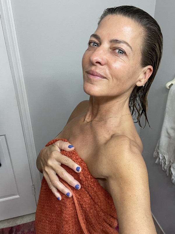 Jess Bellofatto after shower