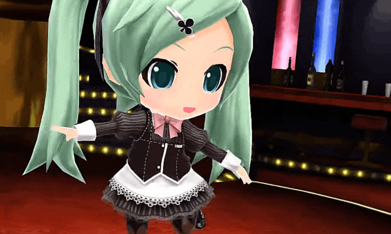 a gif from the project mirai dx pv of clover club