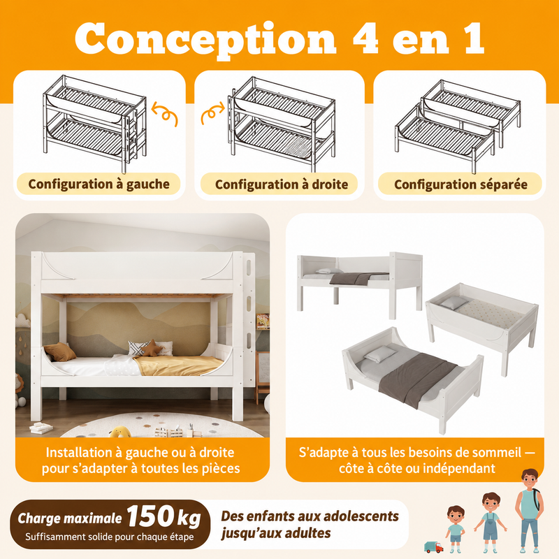 Deux lits simples quand les besoins évoluent