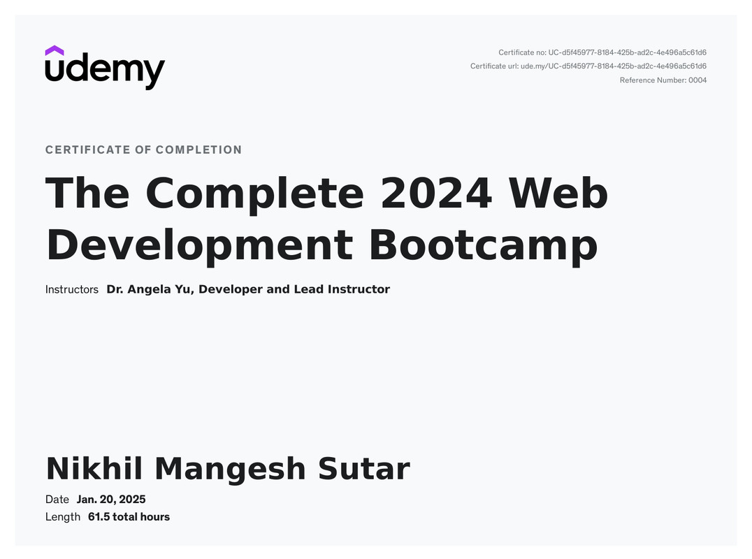 Python & Django Certificate