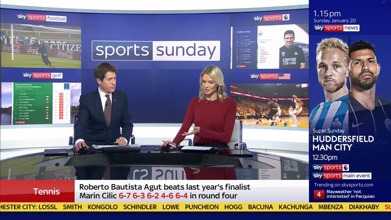 20 January - 12.00.00 - Sports Sunday. Stay in touch with the ne