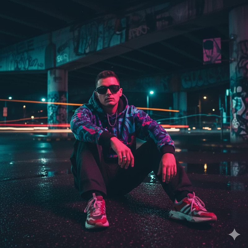 Neon Street Underpass по фото нейросеть