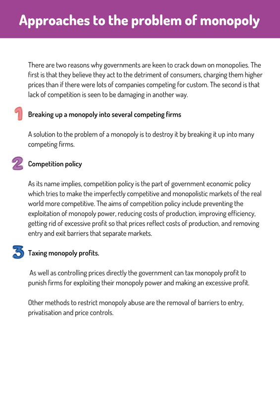 Approaches to the problem of monopoly