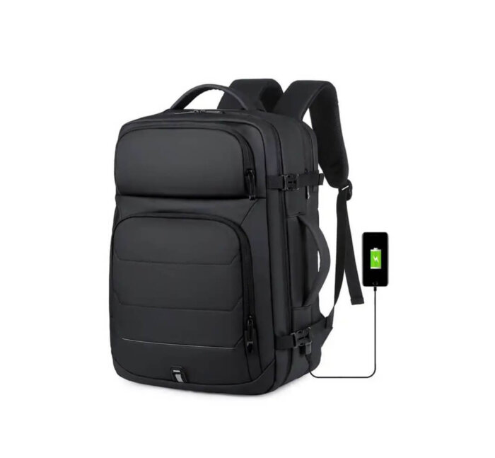 Mochila de viaje de gran capacidad impermeable con puerto USB.