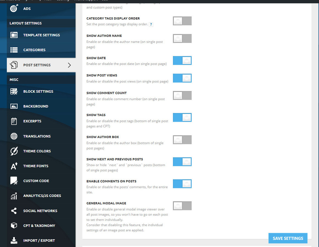 Comment counter post settings