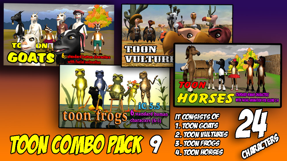 [ Reallusion cartoon character ] Toon Combo Pack 9