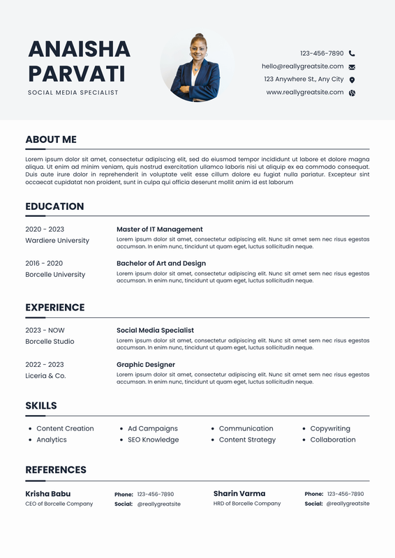 Blue-and-White-Clean-Professional-Resume preview