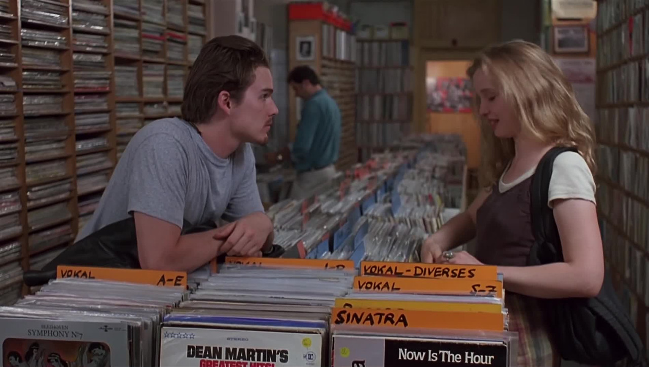 Ethan Hawke and Julie Delpy in Before Sunrise