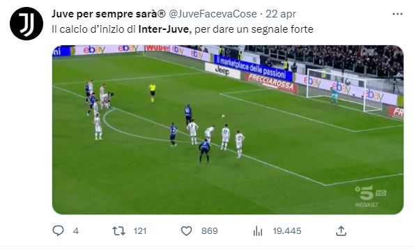 Il calcio d’inizio di Inter-Juve, per dare un segnale forte