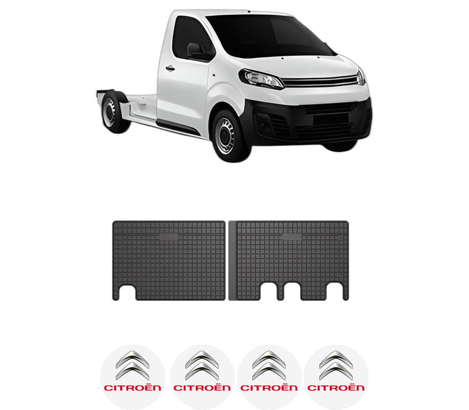 Set covorase presuri CITROEN JUMPY III Platform/Chassis (V_) din 2016-2023, auto, din cauciuc thermoplastic, 4 Stickere auto cu CITROEN