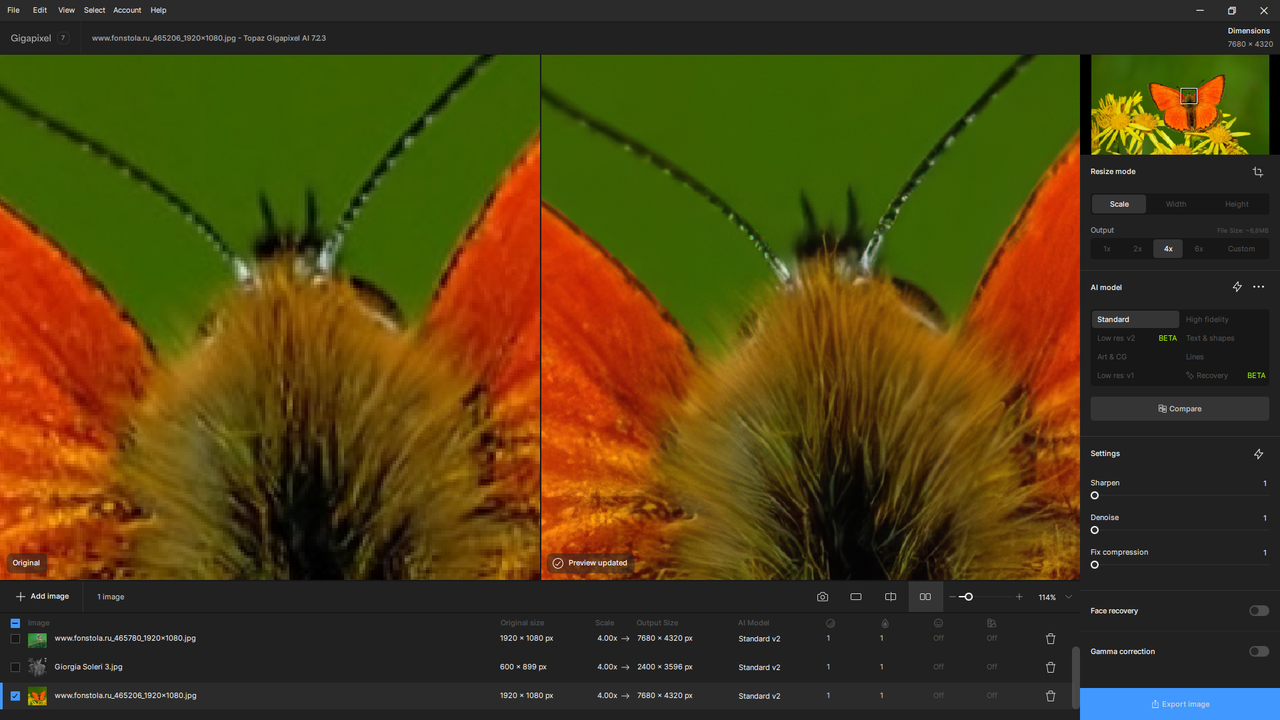 Working with Topaz Gigapixel AI 7.2.3 full