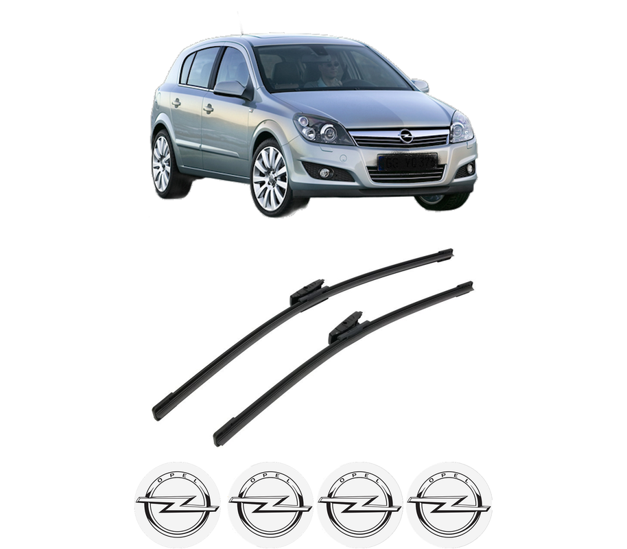 Set stergatoare auto OPEL ASTRA H CLASSIC Hatchback (A04) din 2009, pentru parbriz auto, 2 bucati, Bosch Aerotwin Multi, din cauciuc siliconat rezistent, 4 Stickere Auto OPEL
