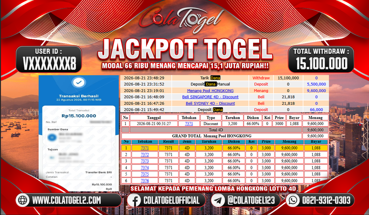 JACKPOT HONGKONG LOTTO!!
