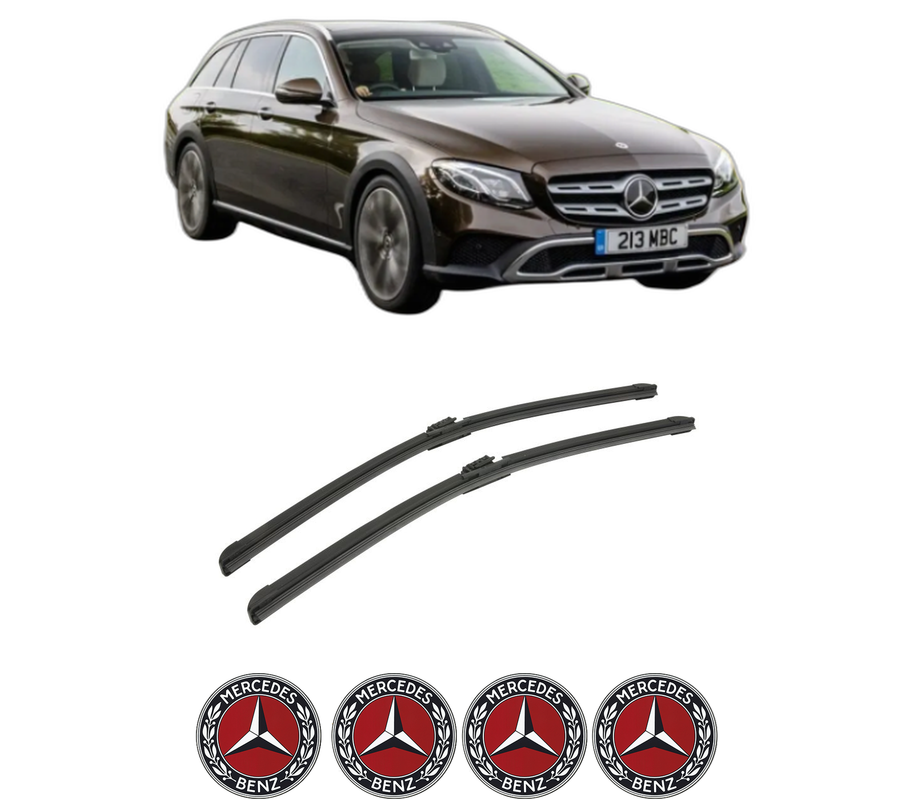 Set stergatoare auto MERCEDES-BENZ E-CLASS All-Terrain (S213) din 2017-2023, pentru parbriz auto, 2 bucati, Bosch Aerotwin, din cauciuc siliconat rezistent, 4 Stickere Auto MERCEDES-BENZ
