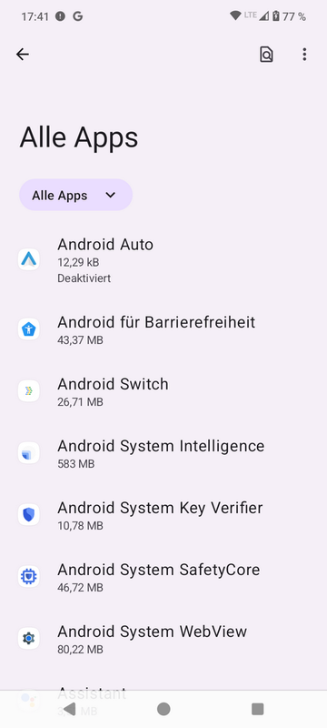 Android-Apps und Dienste