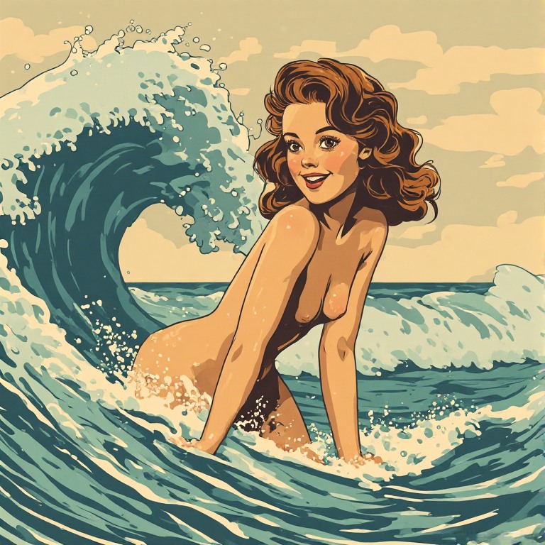 Pin-Up-style-Nakked-Young-Girl