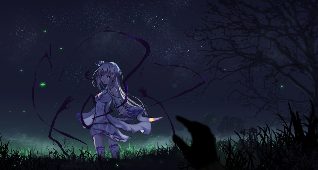 99px ru wallpaper 249839 emilia emilija na fone nochnogo neba v