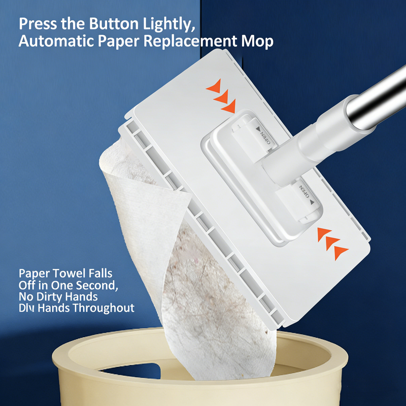 Clip-on sweeper mop cleaning set