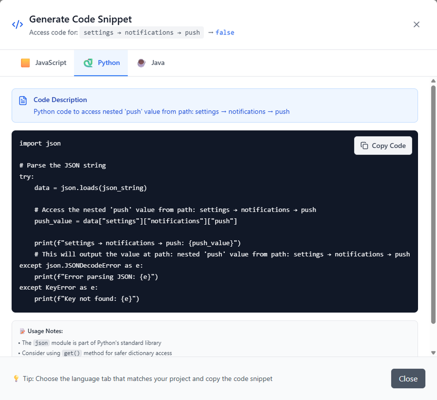 Code Generation Feature
