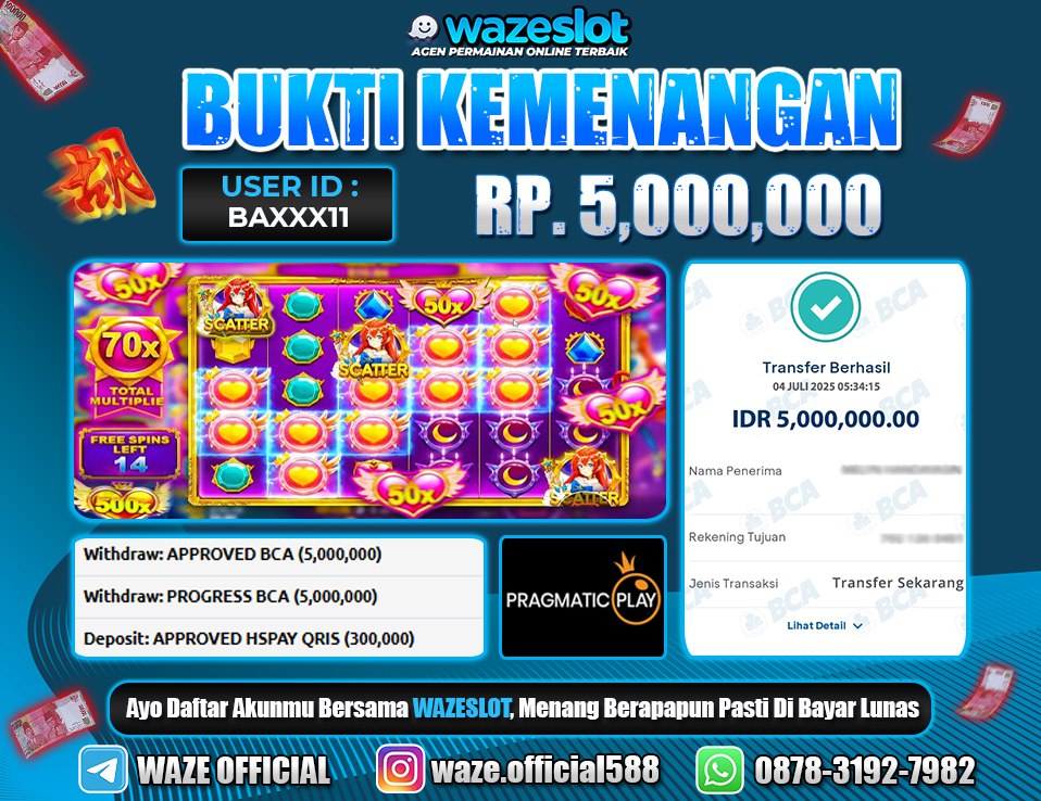 BUKTI KEMENANGAN 04 JULI 2025 DI GAME STARLIGHT PRINCESS ( PRAGMATIC PLAY )