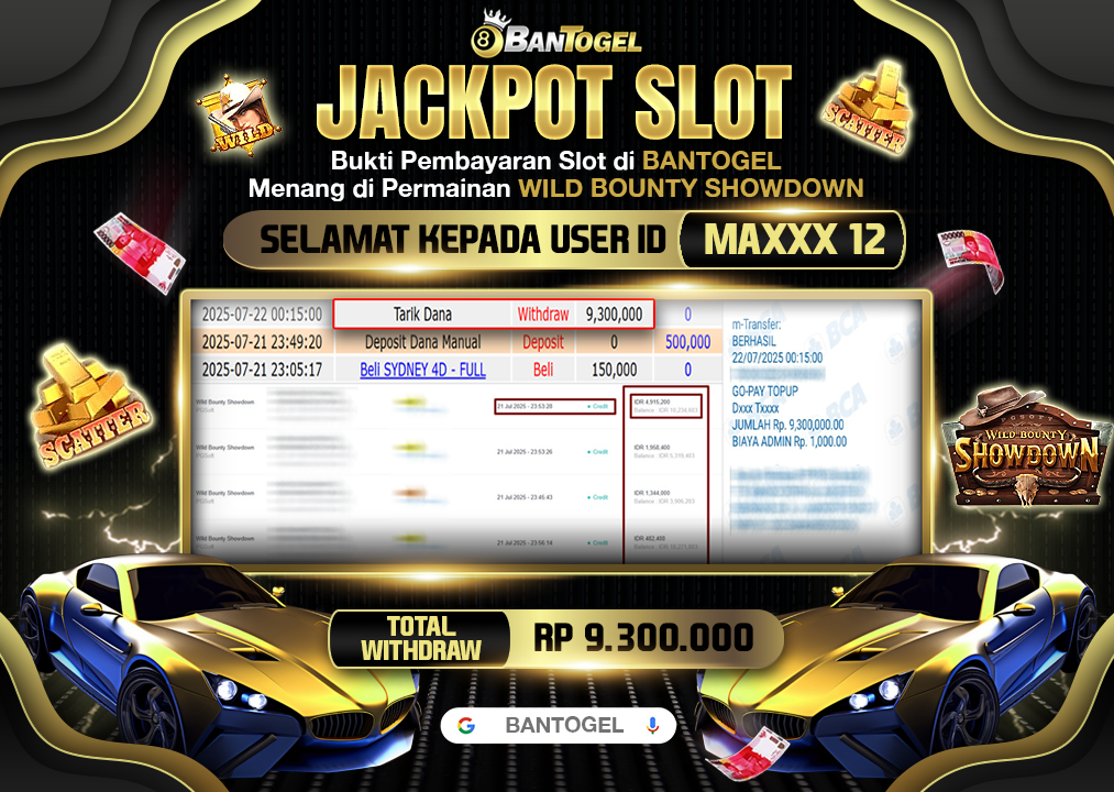 BUKTI JACKPOT LUNAS BANTOGEL