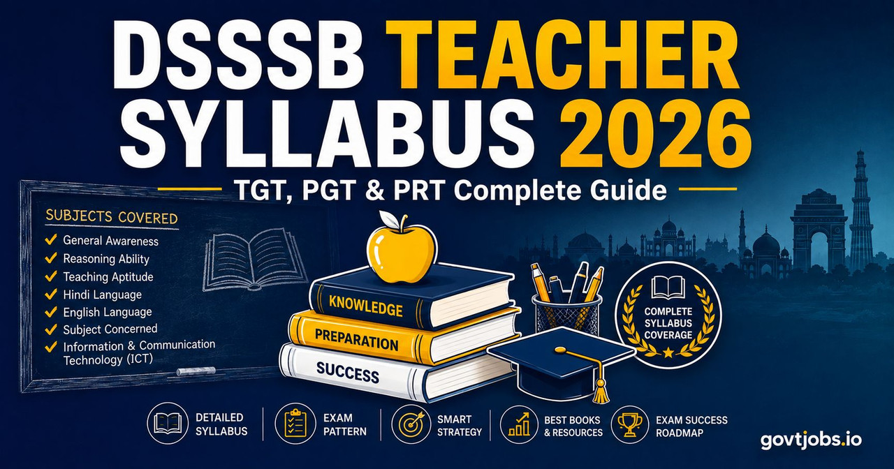 DSSSB Teacher Syllabus 2026 TGT PGT PRT complete guide for Delhi government schools