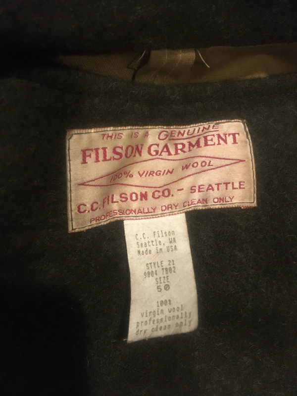 Filson 61NXL Liner Tag