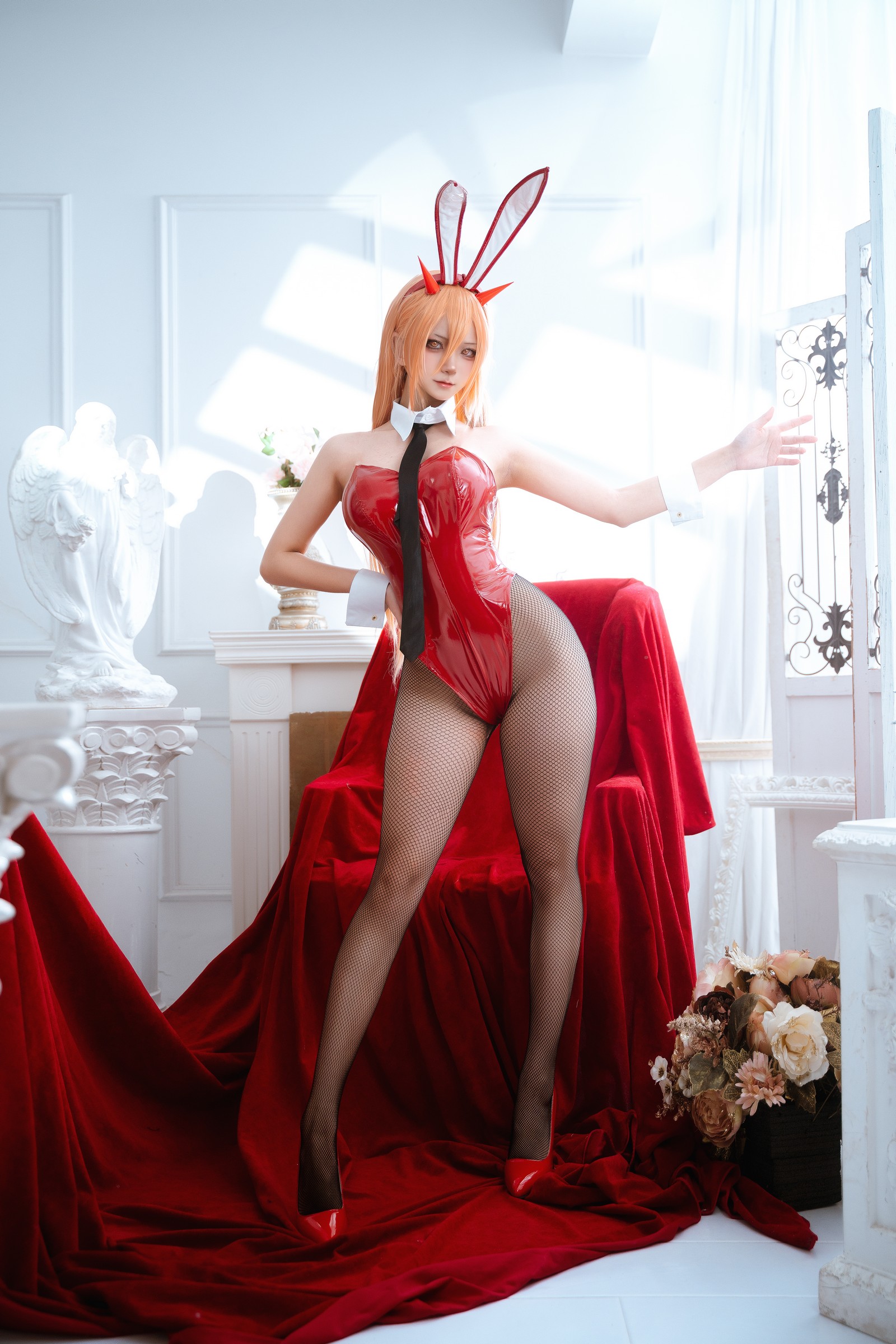 Seya-狮砸 – 电锯人 帕瓦 & 玛奇玛 兔女郎 Cos 写真（13P-156.1MB）插图7