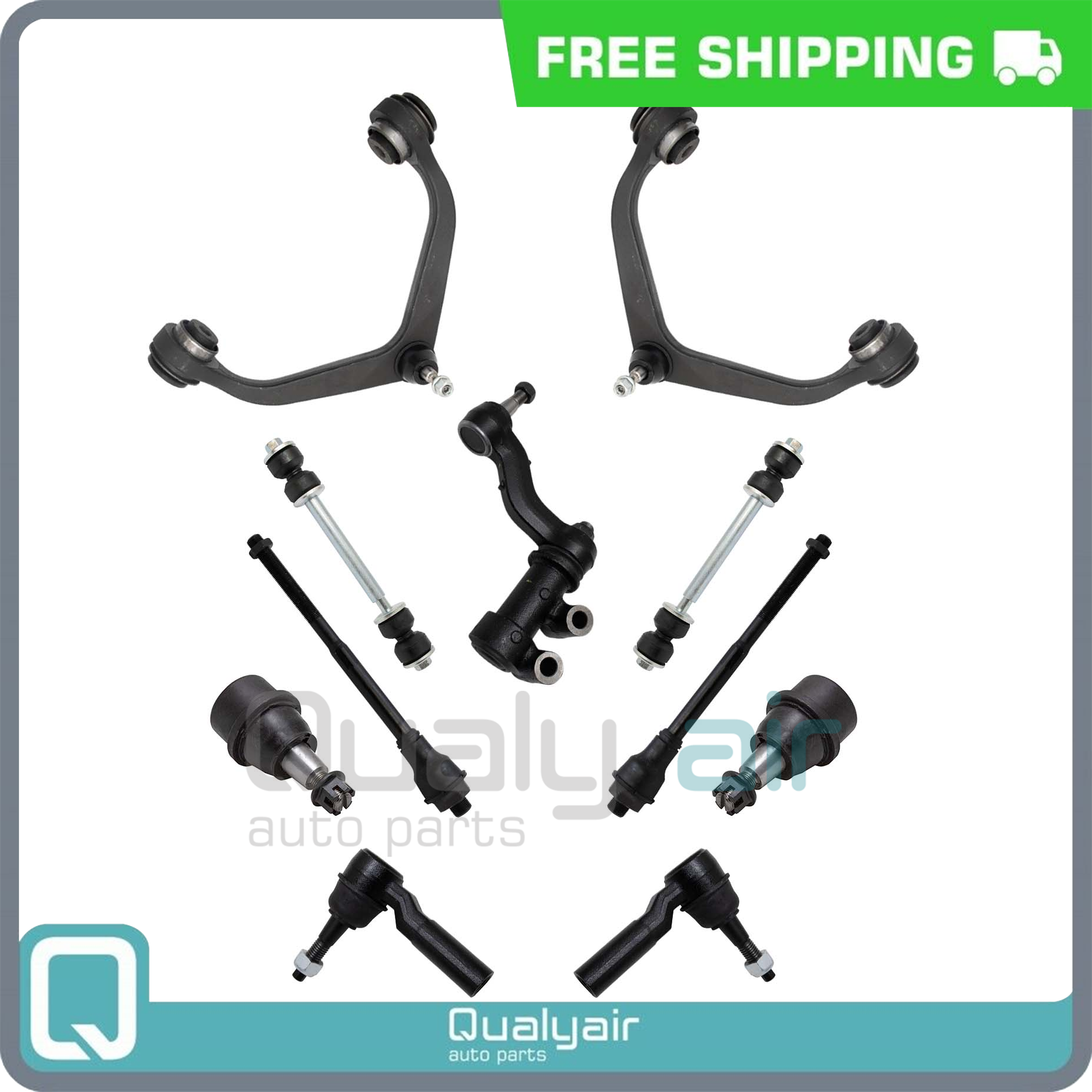 Control Arm Ball Joint Tie Rod End Kit for 11-19 Chevrolet Front End - 11pcs - Picture 1 of 6