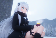 1girl, snow, {{{{{upper body}}}}}, aqua eyes, long hair, hime cut, white hair, s s-2958480874