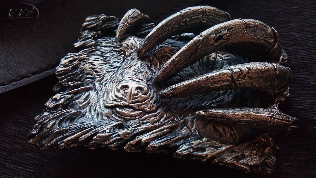 пряжка медведь литая большая нейзильбер1