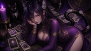 Female-with-dark-purple-hair-Black-cat-ears-with-silver-rosettes-Black-tail-with-silver-rosettes