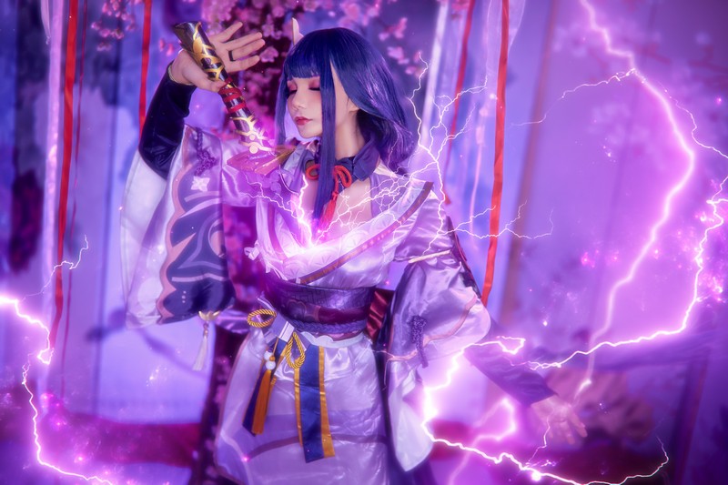 Joyce Lin2x Raiden Shogun Ei Cosplay Genshin Impact 写真 36P