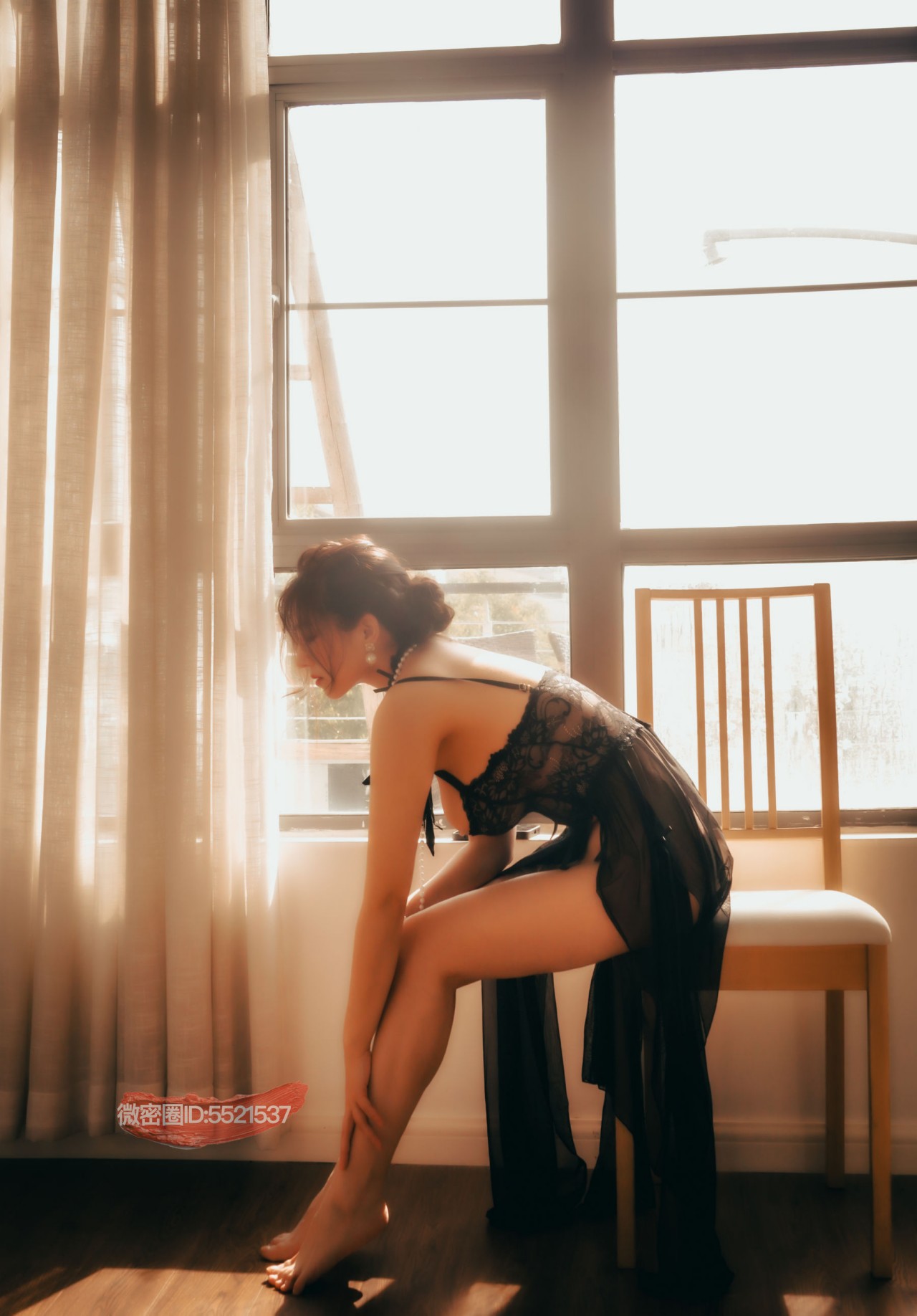 樱 晚 gigi 珍珠上的蕾丝 写真照，纯欲风天花板！