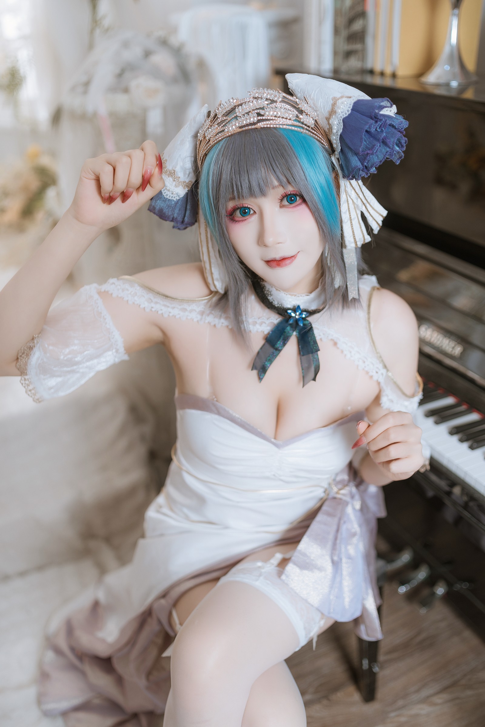 兔胖胖min – 碧蓝航线 柴郡 礼服 Cosplay 高清写真集（40P-674.7MB）插图6