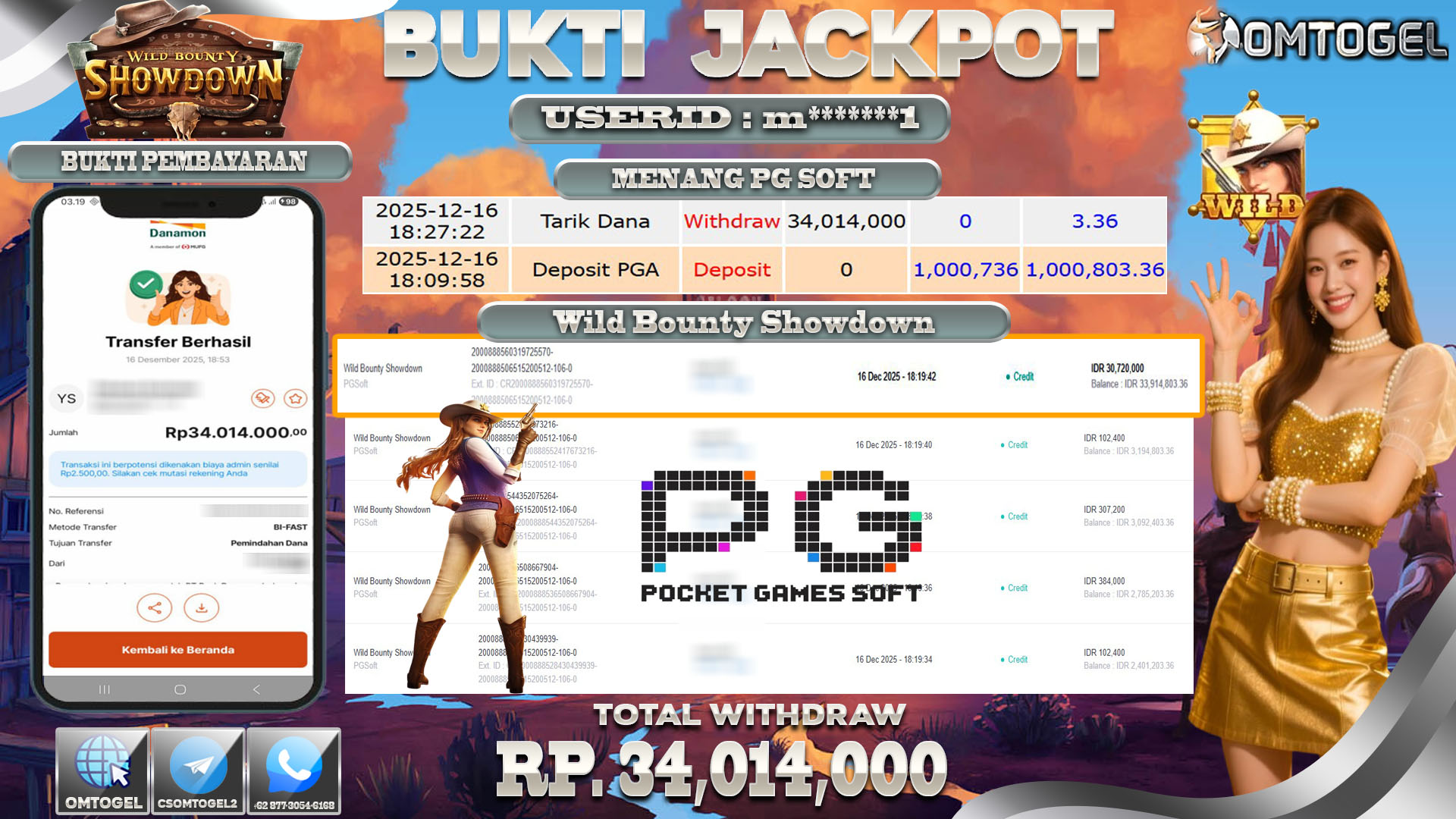 OMTOGEL JACKPOT PGSOFT WILD BOUNTY SHOWDOWN ,34 JUTA DI BAYAR LUNAS ,-